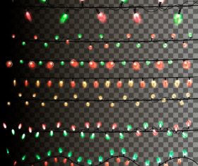 Christmas colored bulb borders vector illustration