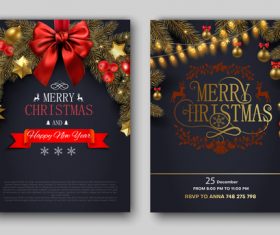 Christmas december 25 party flyer with poster template vector 02
