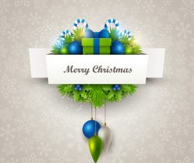 Christmas festvial card template gray vector 04