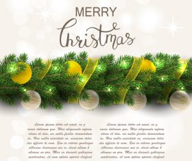 Christmas fir branch with xmas balls vector