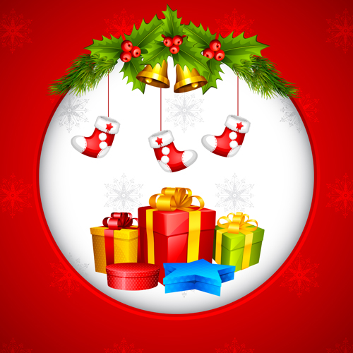 Christmas gift background vectors
