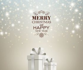 Christmas gift card template shining stars vectors 01