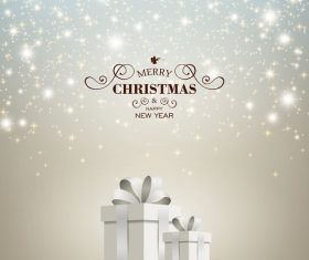 Christmas gift card template shining stars vectors 02