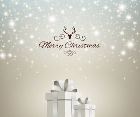 Christmas gift card template shining stars vectors 03