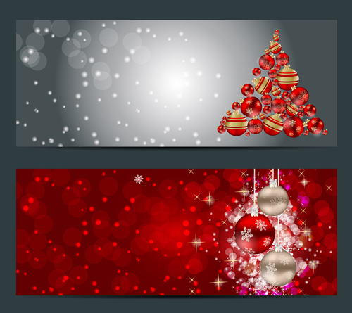Christmas glisten banner 3 vector