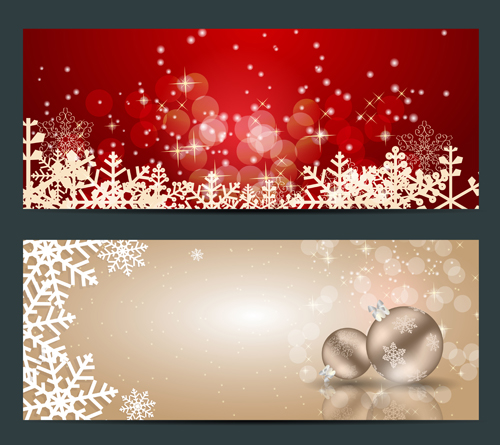 Christmas glisten banner 4 vector