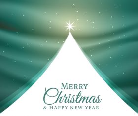 Green background with dream christmas tree vector free download