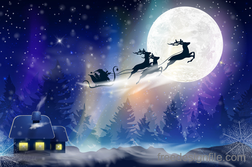 Christmas night background design vectors 01