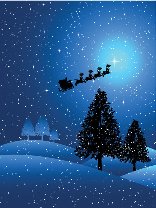 Christmas night background vectors free download