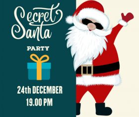 Christmas party flyer with santa vectors