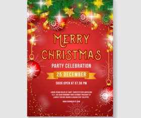 Christmas party poster or flyer template vector 01