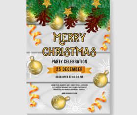 Christmas party poster or flyer template vector 02