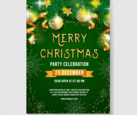 Christmas party poster or flyer template vector 04