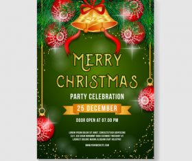Christmas party poster or flyer template vector 05