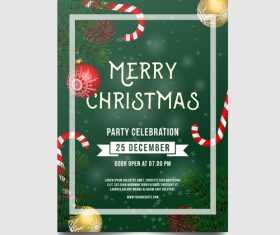 Christmas party poster or flyer template vector 06