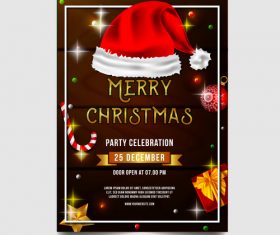 Christmas party poster or flyer template vector 07