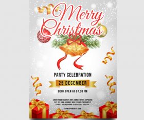 Christmas party poster or flyer template vector 08