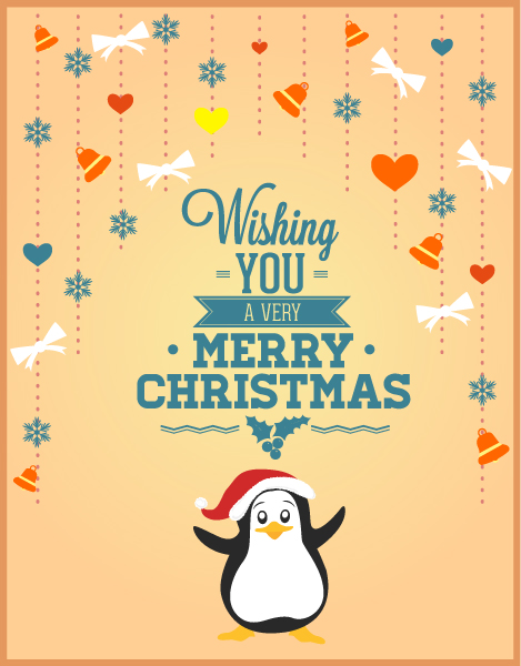 Christmas penguin background 1 vectors material