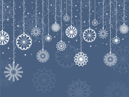 Christmas snowflake ornaments background design vector