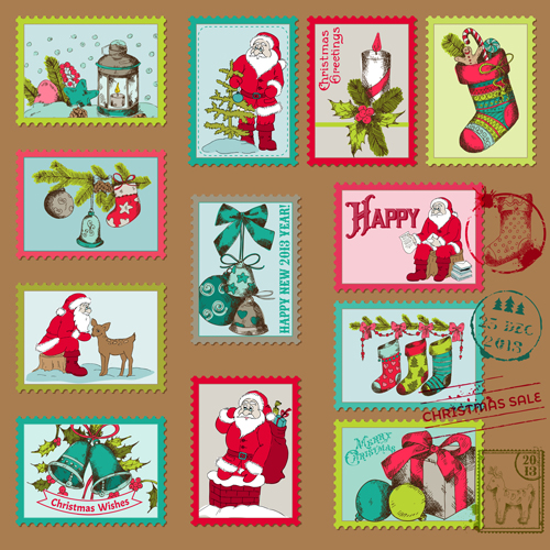 Christmas stamp vectors material