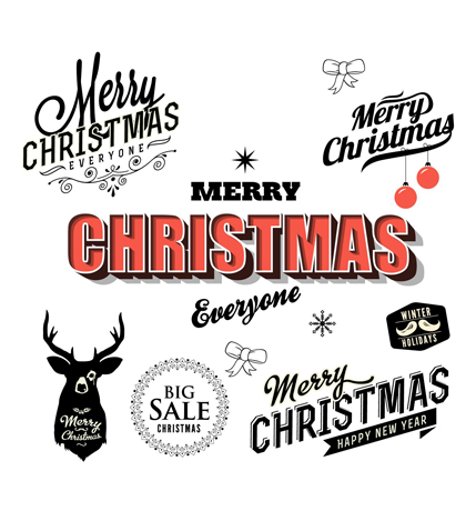 Christmas text logos 1 vector