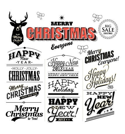 Christmas text logos 2 vector