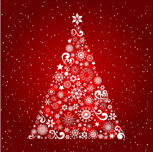 Christmas tree background 1 shiny vector
