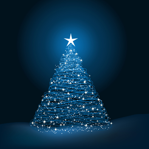 Christmas tree background 2 shiny vector