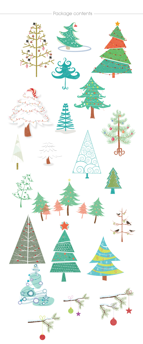 Christmas trees vector design