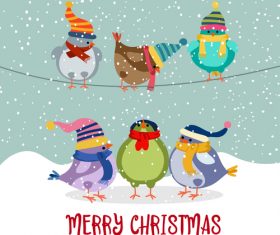 Christmas winter greeting card vector material 06