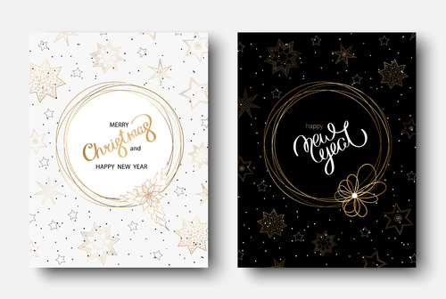 Christmas with new year brochure cover template design  vector