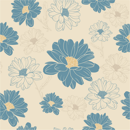 Chrysanthemum pattern vector set