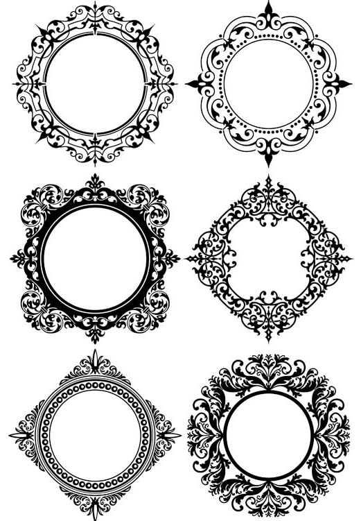 Circle Ornamental Frames set vector