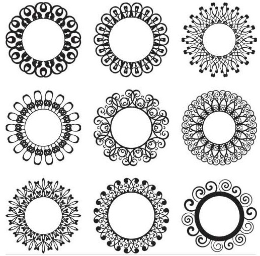 Circle Ornate Elements 4 vectors