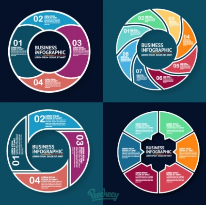 Circle infographic set creative vector