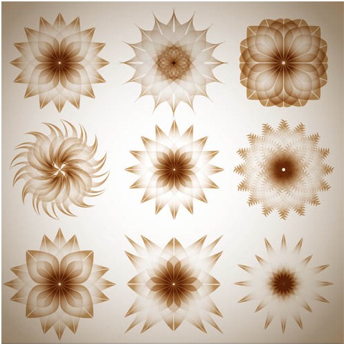 Circular Floral Elements art vector