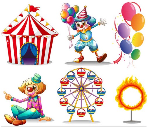 Circus Clowns free vector