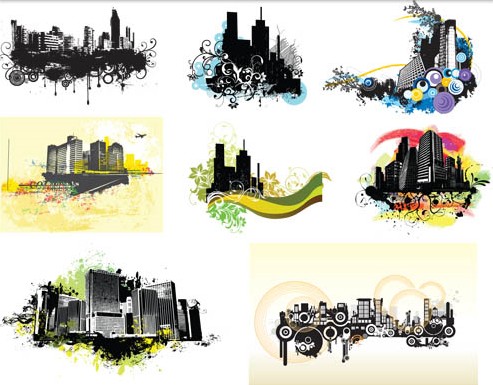 City Bright Grunge Elements vector