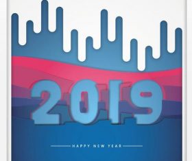 City style 2019 new year background vector