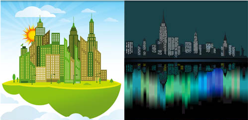 Cityscapes Backgrounds 3 vector