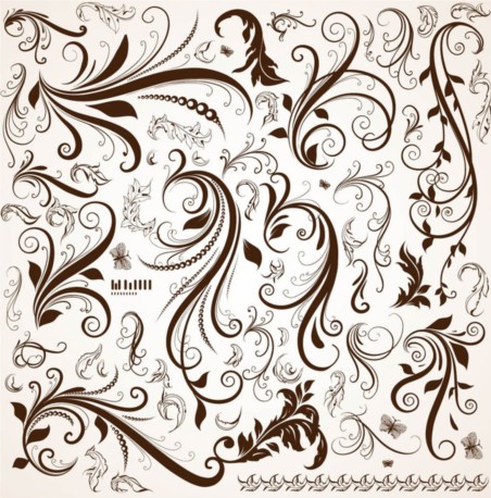 Classical Floral Elements vector