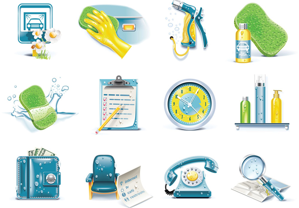 Clean icons vector graphics