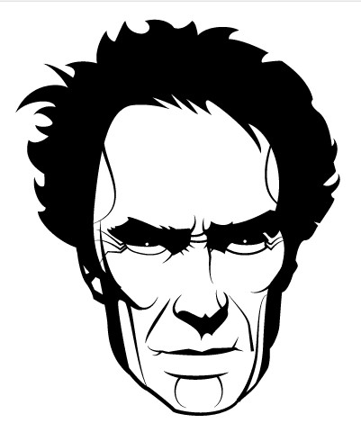 Clint Eastwood Portrait Image creative vector