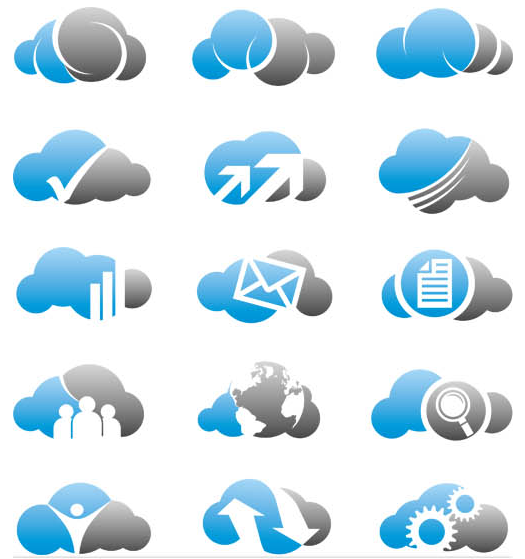 Clouds Business Logotypes vectors material