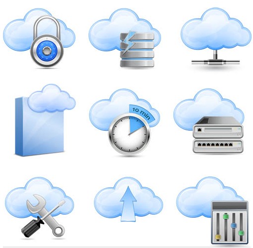 Clouds Internet Icons vector design