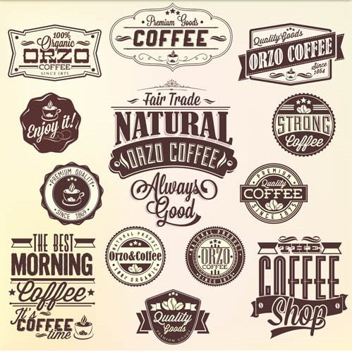 Coffee Labels set vector