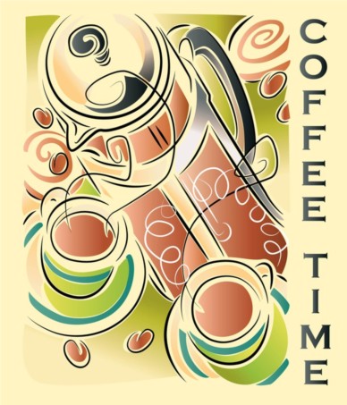 Coffee Time background vectors graphic