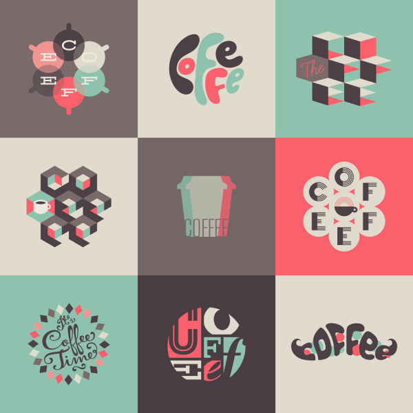 Coffee logos set vector
