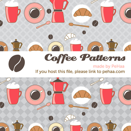 Coffee pattern set vector