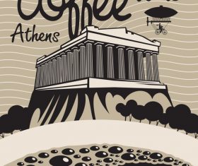 Coffee time vintage city poster template vector 06